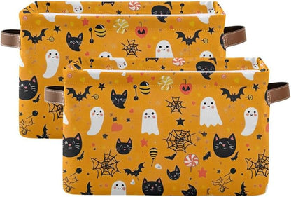 Halloween Black Cat Foldable Storage Basket by LLCxigua