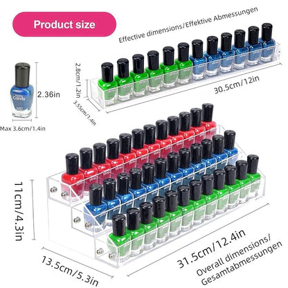 Acrylic Nail Polish Organizer Rack, 3 Tier Paint rack and Storage Shelf - Image 2