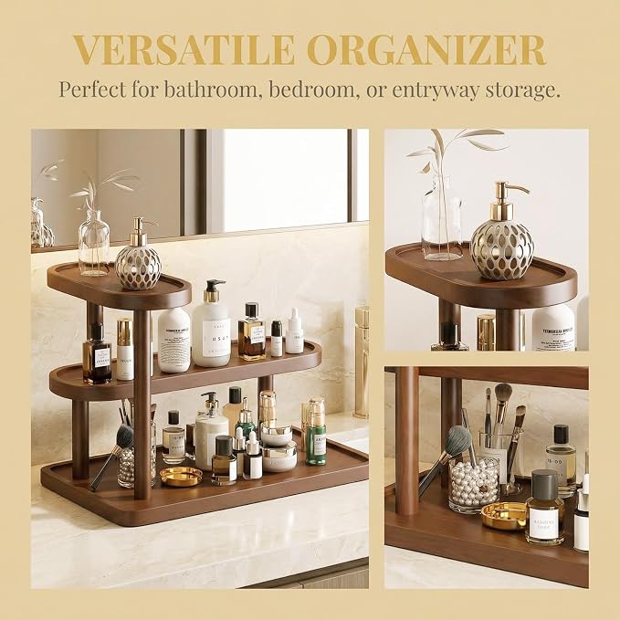 GDQ Wooden Display Organizer Stand, Perfume Organizer, Tea Set, Open Design - Image 2