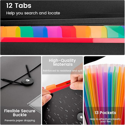 6 Pack Accordion File Organizer Expanding File Folder - Image 3