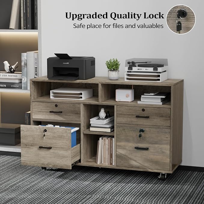 VINGLI Wide 4 Drawer File Cabinet - Image 5