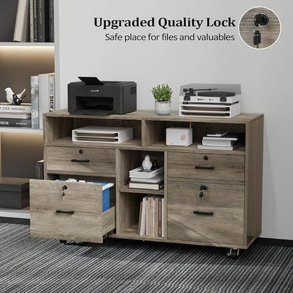 VINGLI Wide 4 Drawer File Cabinet - Image 5