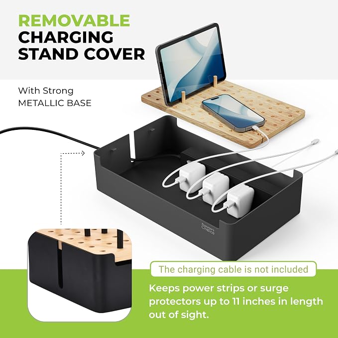 Prosumer's Choice Black Wooden Charging Station Organizer - Image 6