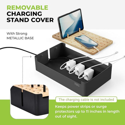 Prosumer's Choice Black Wooden Charging Station Organizer - Image 6