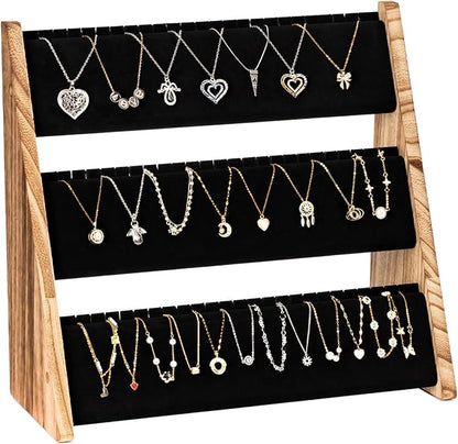 Necklace Holder, 3 Tier Necklace Organizer Stand by Yoimori