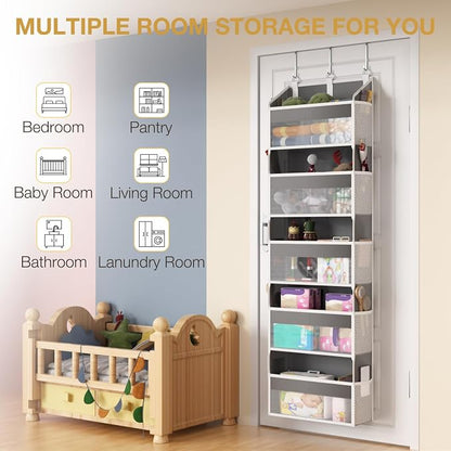 Over the Door Organizer with 5 Front & 10 MeshSide Pockets, 50LB Capacity Extra - Image 2