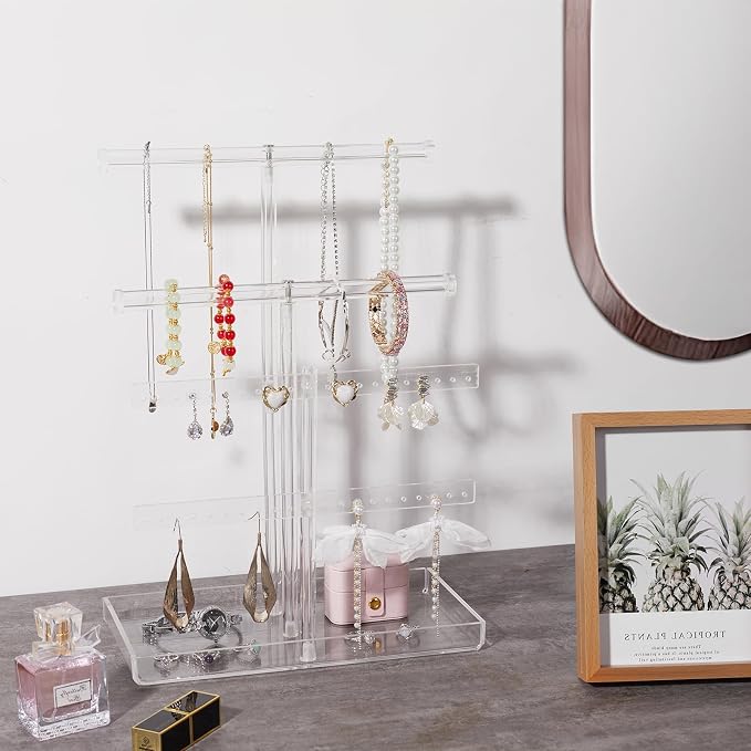 4-Tier Acrylic Jewelry Organizer Stand - Image 8