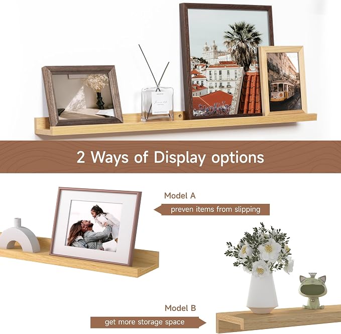 Fun Memories Picture Ledge Shelf, 36 Inch Floating Shelves Set of 2, Nursery - Image 6