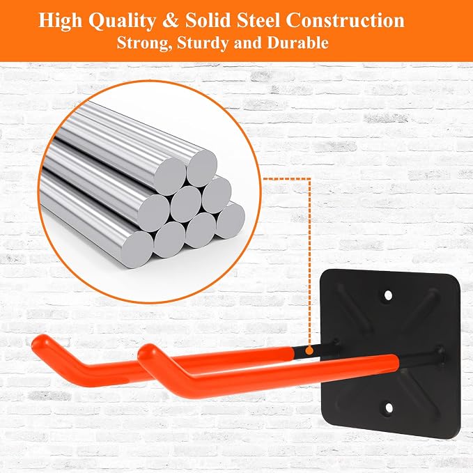Steel Garage Storage Hooks Wall Tool Organizer, 10 Inch Garage Hook Heavy Duty - Image 6