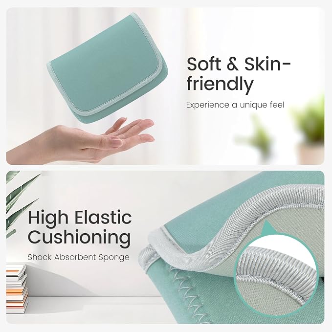 LENTION Mint Green Neoprene Electronic Organizer Pouch - Image 4