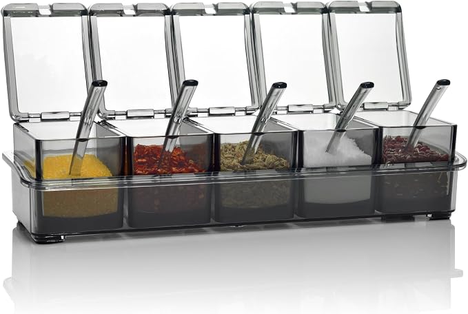 V·RESOURCING Clear Seasoning Box, 5 Pieces Clear Seasoning Storage Container by V%C2%B7RESOURCING