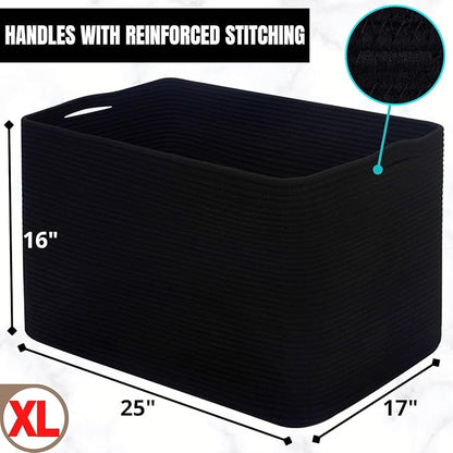 MINTWOOD Design 112L Extra Large Blanket Basket Holder Living Room, Pool Towels - Image 7