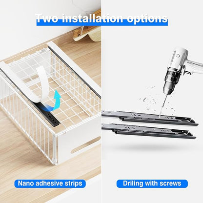 Mustorn 2 Pack Pull Out Cabinet Organizer, Slide Out Drawers - Image 5
