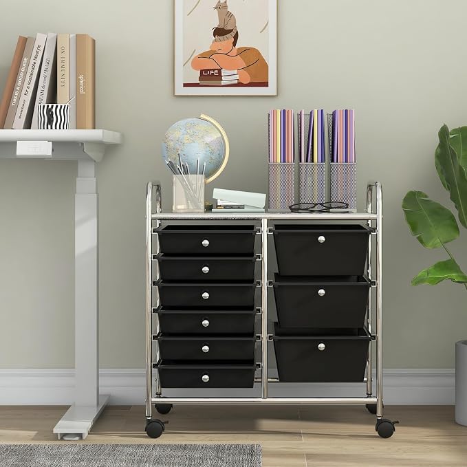 Giantex 9 Drawers Rolling Cart, Classroom Organizers, Storage Cart - Image 2