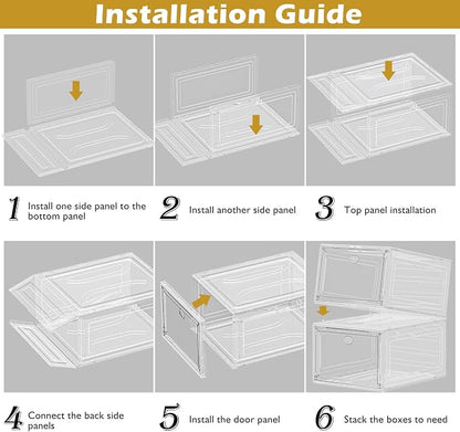 12 Pack Clear Shoe Storage Organizer - Image 8