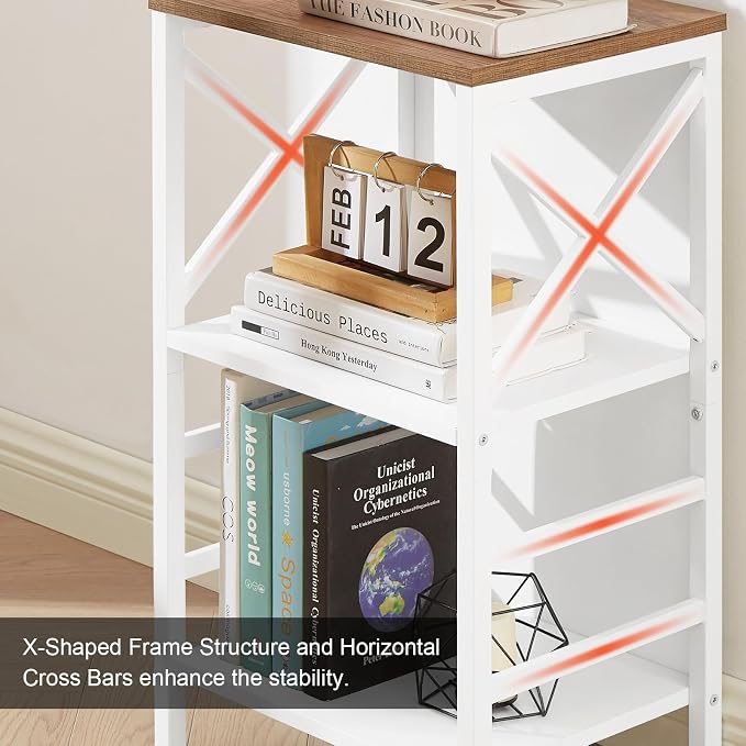 Small Bookshelf, 3 Tier Industrial Bookcase - Image 7