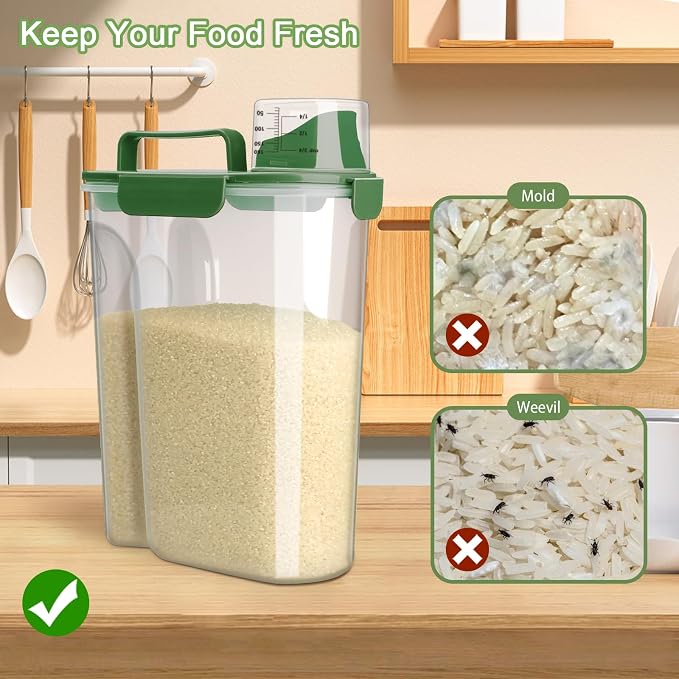 Komzon Rice Container, Airtight Rice Storage Container 10lb, Cereal Containers - Image 5