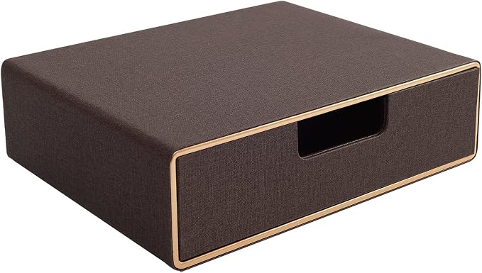 Stackable Organizer Drawer Classic Brown Pu Leather Handmade, Organize Home by RHCSZ