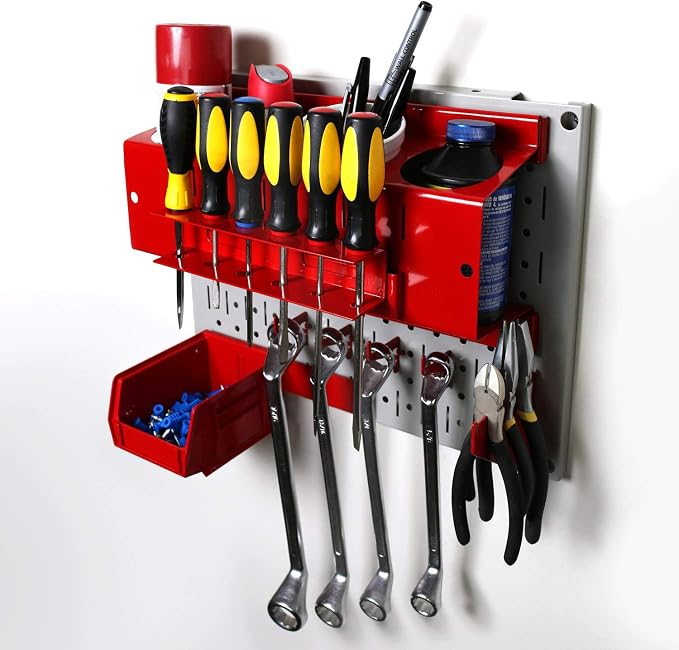 Wall Control Pegboard Wall Organizer Tiles Modular Galvanized Steel Pegboard - Image 4
