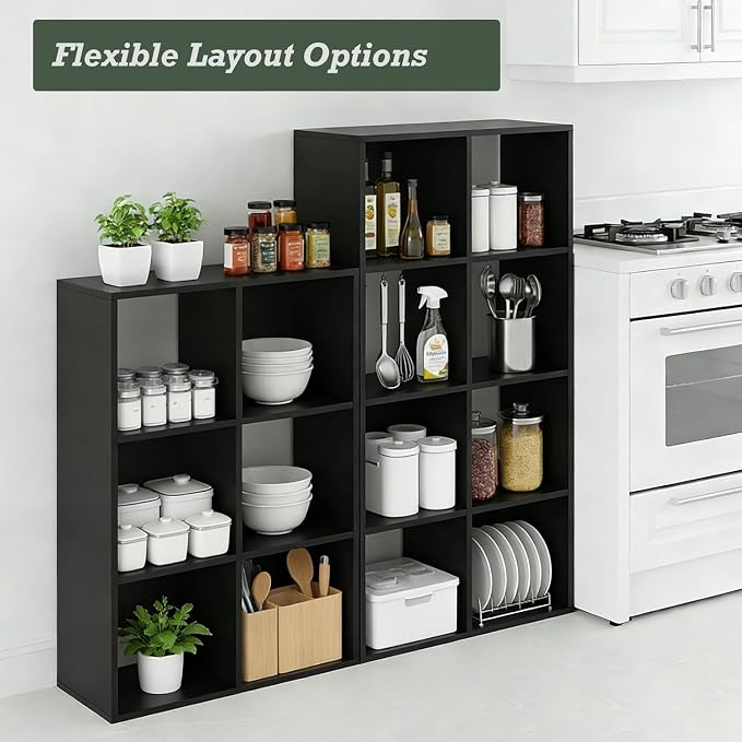 8 Cube Storage Organizer Shelf, Open Cube Bookshelf, Reversible Bookcase - Image 5