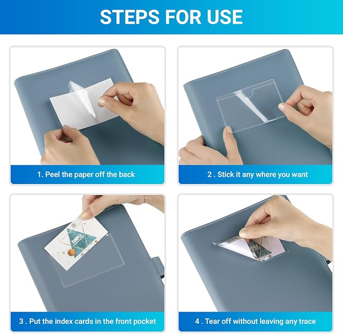 MaxGear 2" x 3.5" Index Card Holder, 54 Pack Label Holders - Image 5