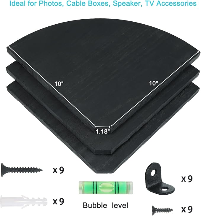 JORIKCHUO 10 inch Corner Shelf, Round End Wall Mounted Floating Shelf - Image 5