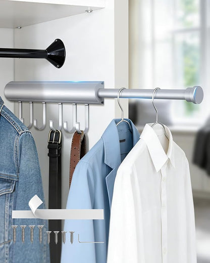 12 Inch Valet Rod for Closets Pull Out, Pull Out Rod For Hanging Clothes And by AnobeyiHardware