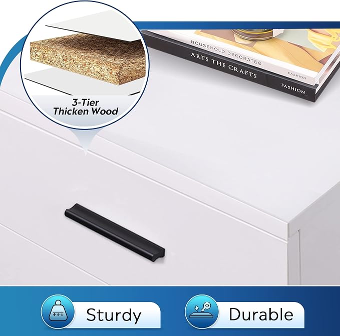 DEVAISE 3 Drawer File Cabinet for Home Office, Wood Under Desk Filing Cabinet - Image 7