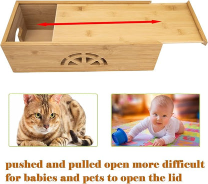 Cable Management Box, Cord Organizer Box, Bamboo Cable Organizer Box - Image 7
