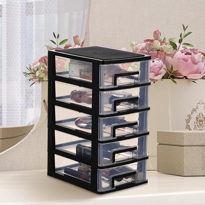 NOLITOY Multifunctional 5-Drawer Plastic Storage Cabinet Organizer Portable - Image 2