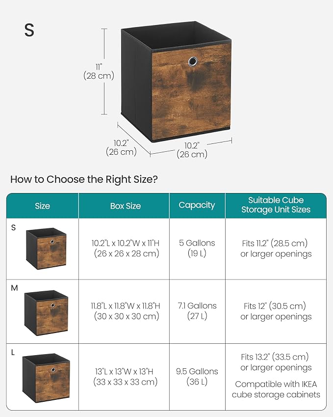 SONGMICS Storage Cubes, Foldable Fabric Storage Bins, 10.2 x 10.2 x 11 Inches - Image 5