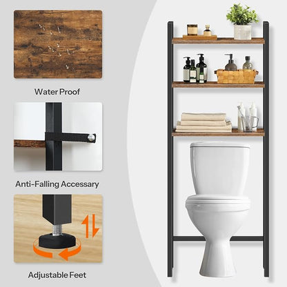 HOOBRO Over The Toilet Storage, 3-Tier Bathroom Organizer Shelf Over Toilet - Image 4