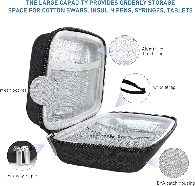 Insulin Cooler Travel Case, EVA Insulation Travel Medicine Kit - Image 4