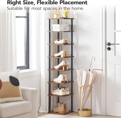HOOBRO Vertical Shoe Rack, 8-Tier Narrow Shoe Shelf, Shoe Storage Organizer - Image 4