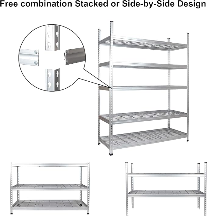 Amazon Basics 4000IBS Heavy Duty Adjustable Storage Shelving Unit, 5 Shelf - Image 5