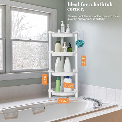 ELYKEN Corner Shower Caddy Standing, 4 Tier Plastic Shower Organizer - Image 7