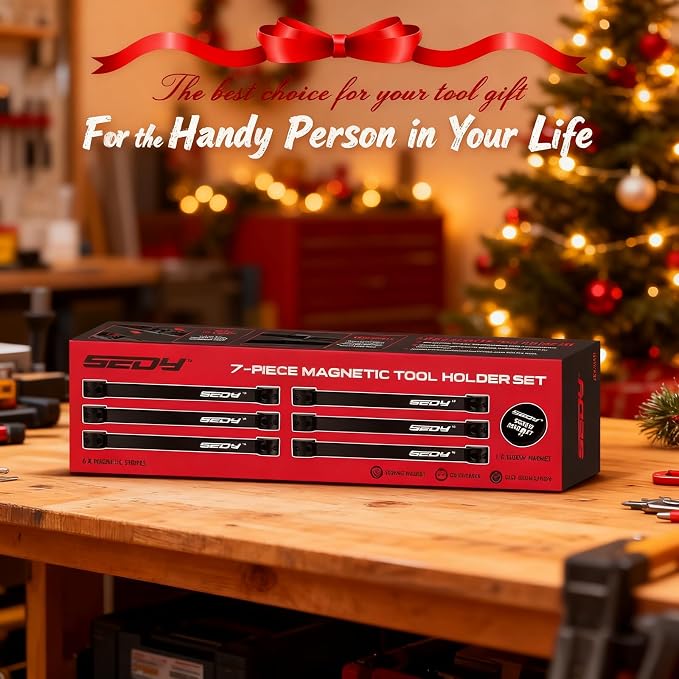 SEDY 7-Piece 12" Magnetic Tool Holder Storage Organizer, Garage Wall Mount Rack - Image 9