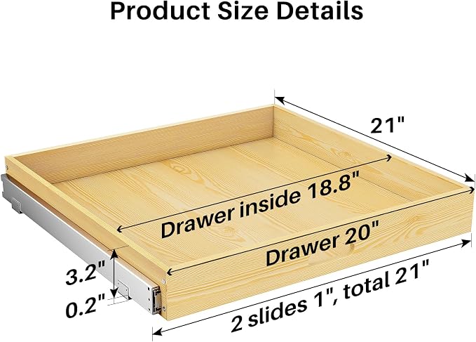 Pull Out Cabinet Organizer, Soft Close Wooden Slide Out Drawers - Image 2
