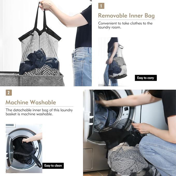 DOKEHOM 150L Double Laundry Basket - Image 4