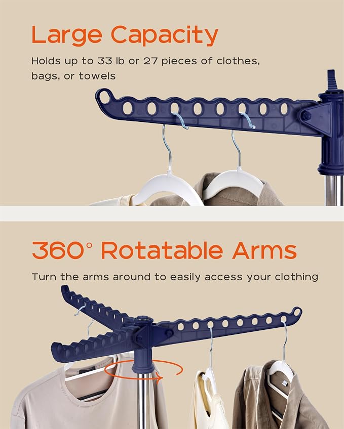 CASAMAYA Clothes Drying Rack Foldable, 59 inch Tripod Laundry Drying Rack Indoor - Image 4