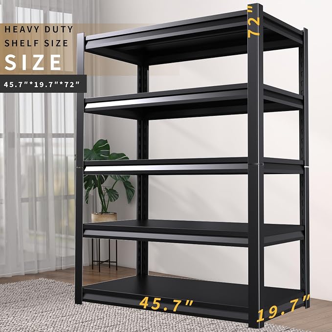 2 Pack Garage Shelving Heavy Duty Storage Shelves 3000LBS Adjustable Garage - Image 2