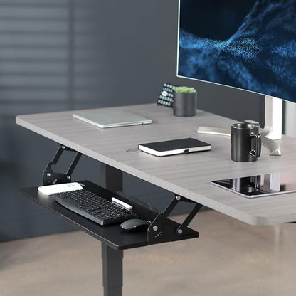 VIVO Large Under Desk 34 x 11 inch Computer Keyboard and Mouse Tray - Image 9