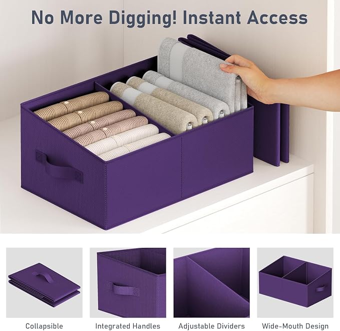 DIMJ Large Closet Shelf Organizer Bins 6 Packs - Image 4