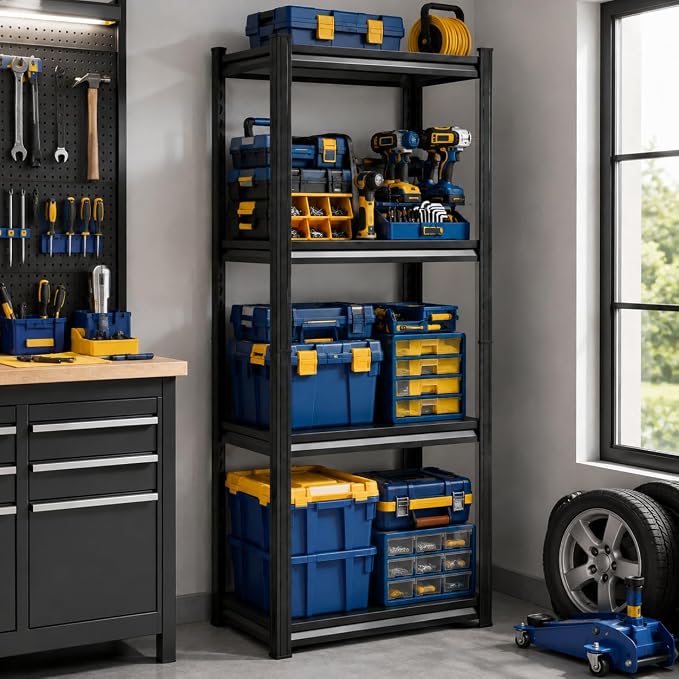 Boltless Garage Shelving, Adjustable All-Steel Storage Organizer by Notmise