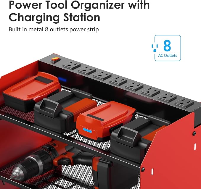 CCCEI Modular Power Tool Organizer Wall Mount Charging Station, Garage Drill - Image 2