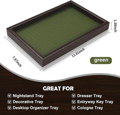 Wooden Valet Tray with Leather Base - Image 7