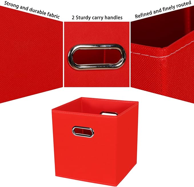 Fabric Cubby Storage Bins, Cube Organizer Bin Foldable Storage Boxes - Image 7