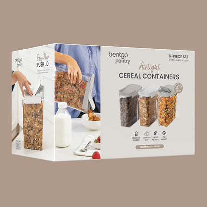 Bentgo Pantry - 6-Piece Airtight Cereal Containers, Easy Push & Pour Lid - Image 7