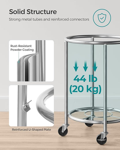 SONGMICS Laundry Basket, Rolling Steel Frame - Image 7