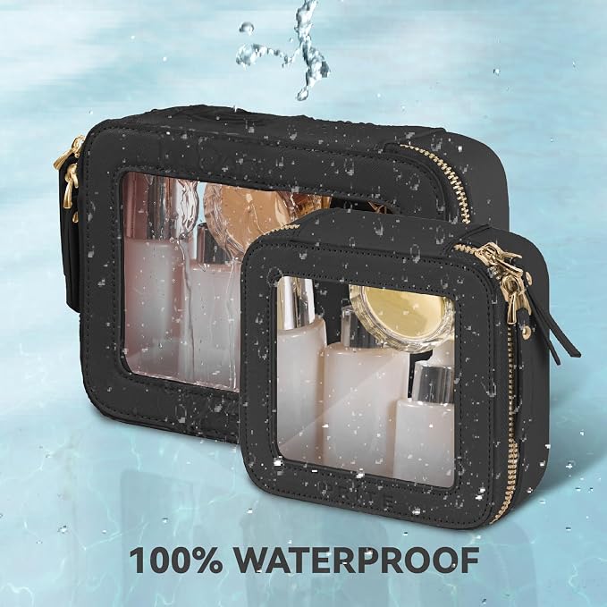 Prite Clear Makeup Bag Set for Women Portable Clear Makeup Bag Cute Waterproof - Image 4
